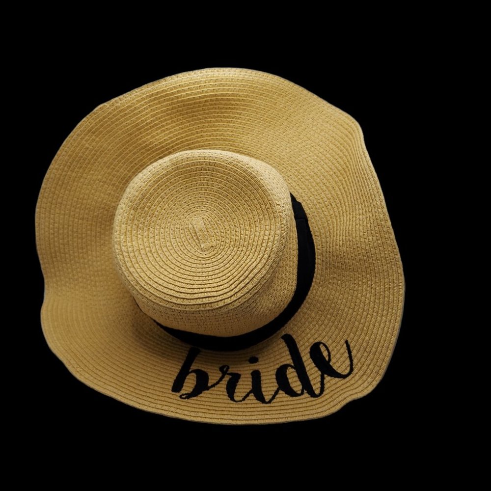 C. C Exclusives Bride Straw Floppy Sun Hat - Picture 2 of 6